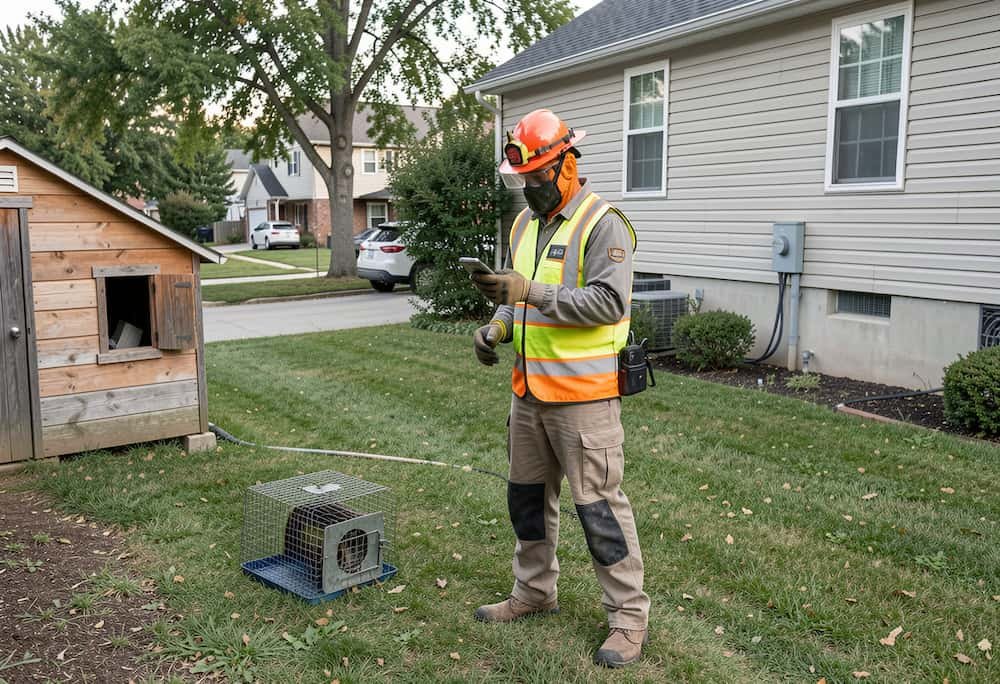 Wild deer standing in a wooded clearing at dusk